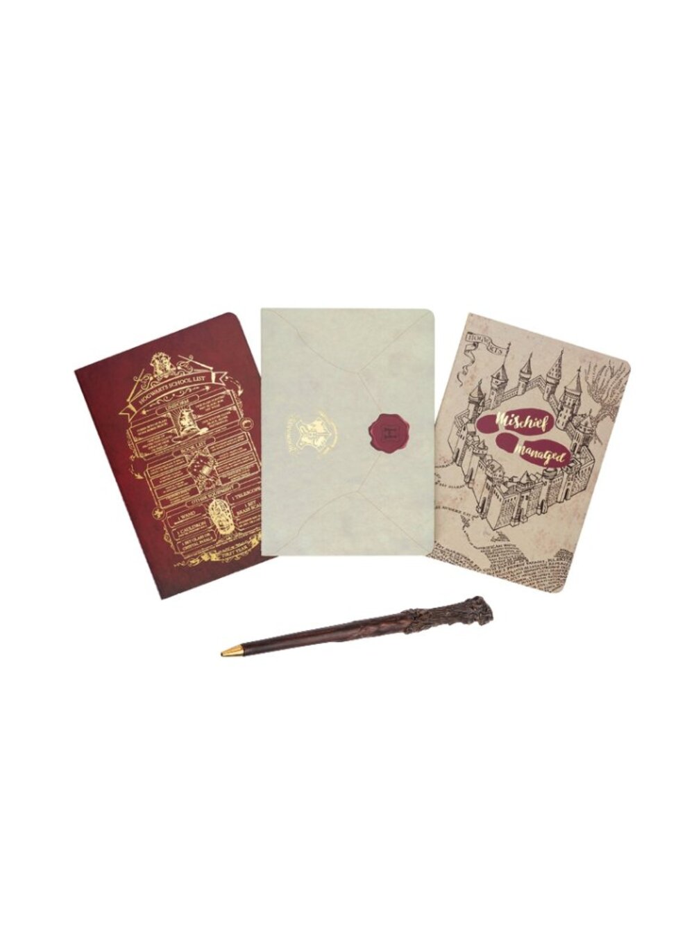 Harry Potter Planner and Notebooks 3 Pack Set with Replica Wand Pen